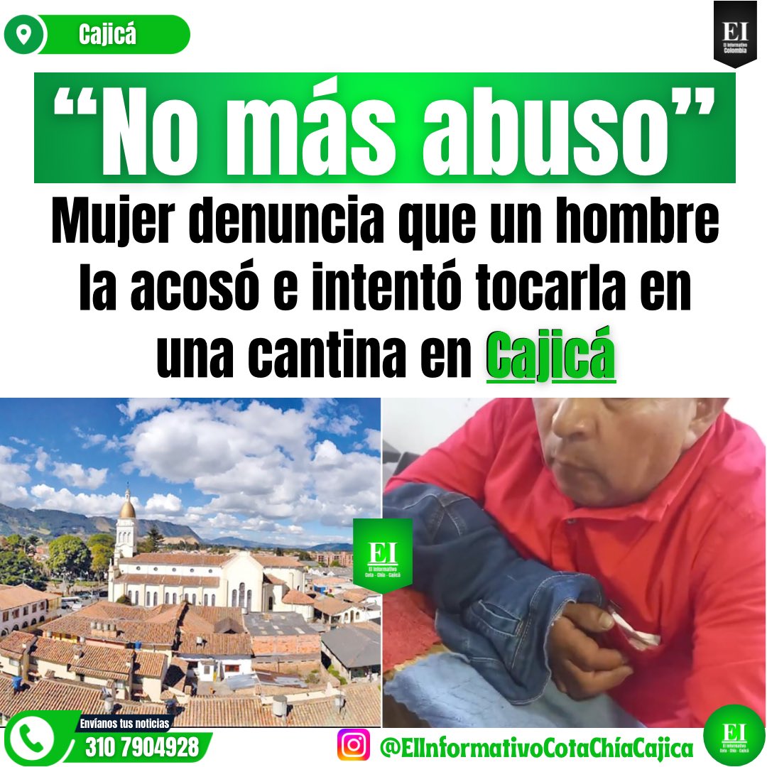 🚨 Grave denuncia en Cajicá: Mujer reporta acoso en el sector Chutame mientras atendía su cantina. Un hombre intentó tocarla y le dijo frases inapropiadas. La víctima pide justicia y mayor protección para las mujeres. #NoAlAcoso #Cajicá