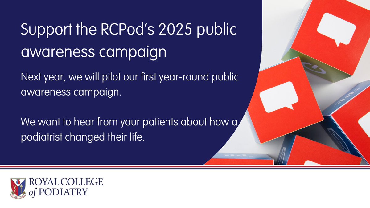 RoyColPod's tweet photo. Do you have a patient that has had their life changed as a result of your care? Members are invited to share patient stories about ‘how a podiatrist changed their life’ for our new campaign. Find out more about how you and your patient can get involved.
https://t.co/DtFWJqtd7O https://t.co/mOUM822Hk0
