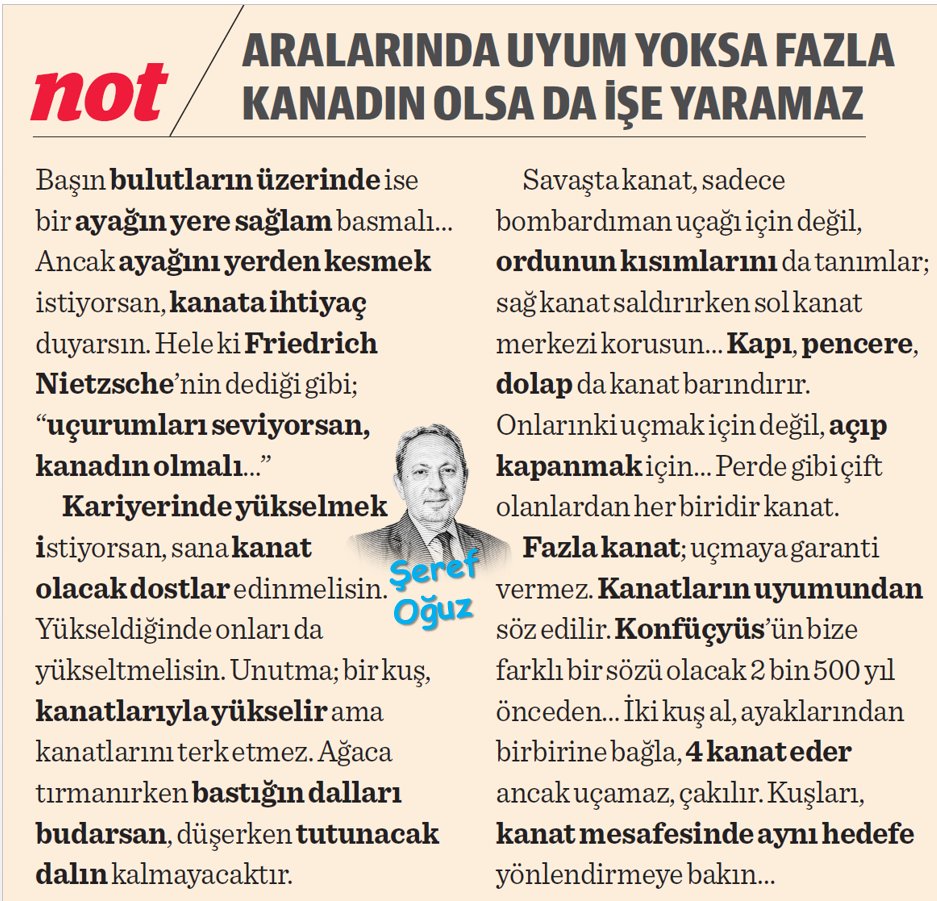 serefoguz's tweet photo. ŞİRKETLERİN PRANGALARI VE KANATLARI
Her şirket prangaları kadar ağır, kanatları kadar hafif.
“Yerin seni çektiği kadar ağırsın
Kanatların çırpındığı kadar hafif”
Havada, hayatta kalmak isteyen şirketlerin dikkatine...
#şirket #pranga #kanat #verim #uyum @serefoguz
https://t.co/TEOxnYz00X