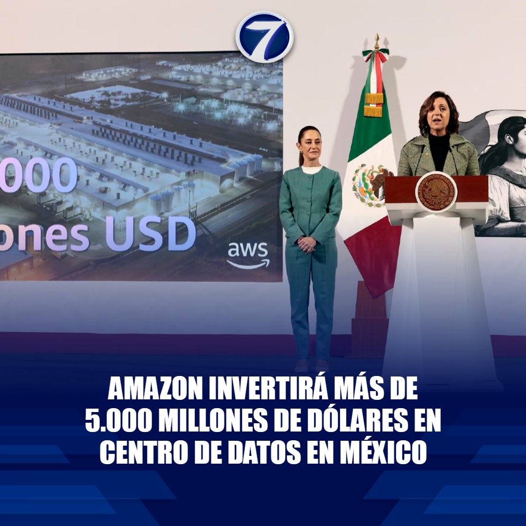 Noti7Guatemala's tweet image. #AmazonWebServices invertirá más de 5.000 millones en #México 😨➡ bit.ly/4jh0f6v