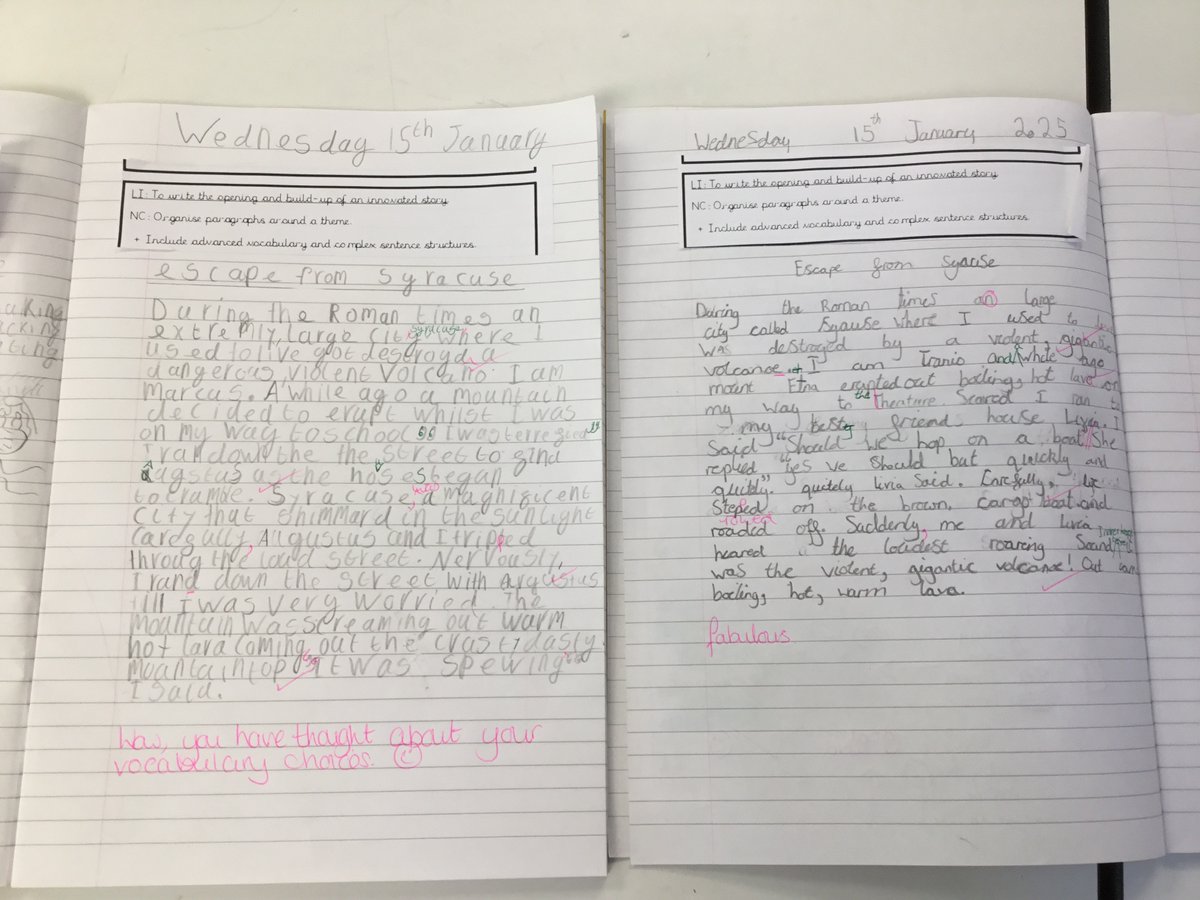 Year 3 are really proud of their writing. We have been reading Escape from Pompeii and started to create our own version of it and started to edit our work.