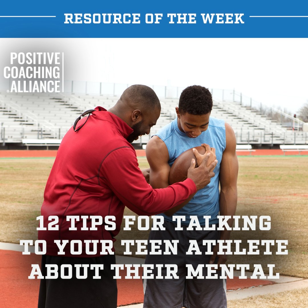 PositiveCoachUS's tweet photo. Talking about mental health with teen athletes is essential.🧠 PCA’s latest resource shares 12 tips to start supportive, meaningful conversations and prioritize their well-being.
🔗Learn more: https://t.co/JaXP26LLLx
#PCAProud #MentalHealthMatters #YouthSports #PositiveCoaching https://t.co/KTBEPlecDJ