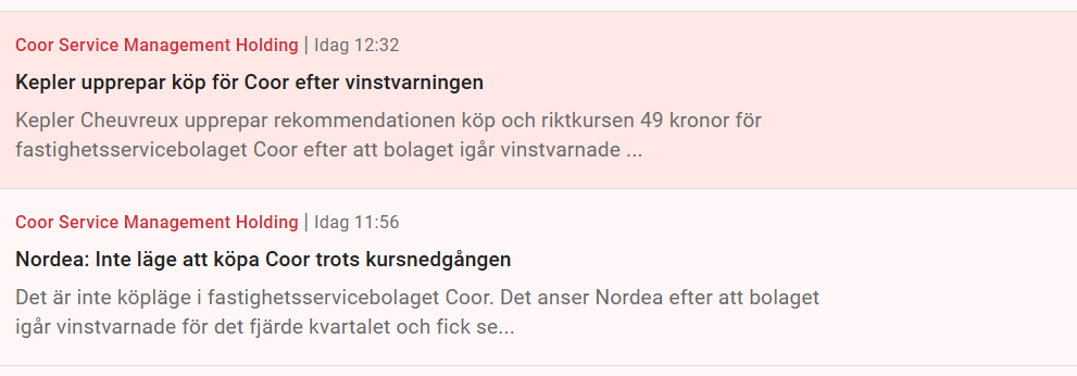 WannabeWarren81's tweet photo. Älskar börsen. Och har köpt fler $COOR efter gårdagen #finanstwitter #pratapengar https://t.co/72CkBf3bTn