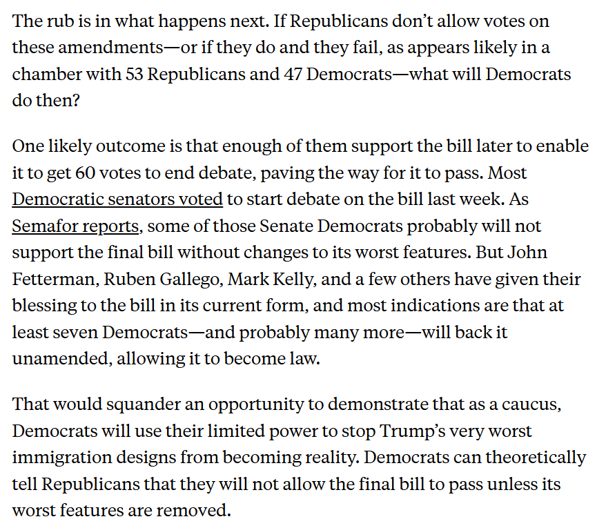 GregTSargent's tweet photo. Here's the thing. Even Dems who think they have to back the Laken Riley detention mandate can at least demand the exemption of Dreamers /minors. This argument isn't *that* hard to make. It's a principled stand that puts *Republicans* in a tough spot!

https://t.co/eZ7UTH5D0r https://t.co/u61gesqRL4