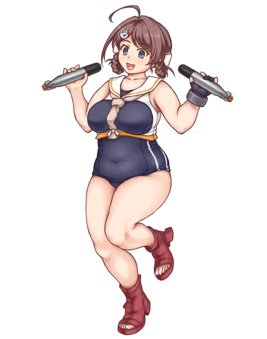 これは潜水母艦に潜水艦の制服を着て欲しかったので描いたチョゲちゃん。 
