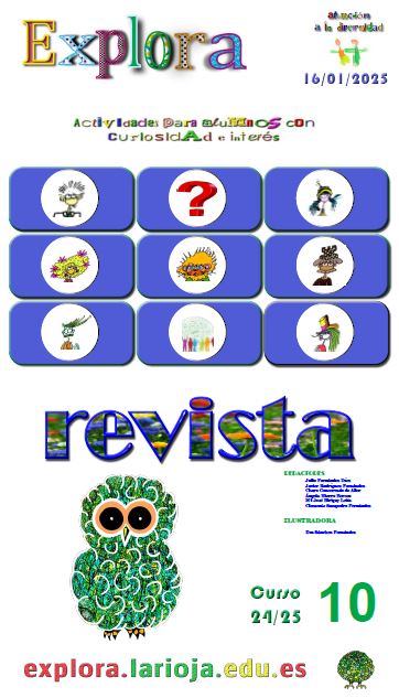 Comenzamos el nuevo año con la revista nº 10 del curso 24/25 Nuevas actividades de Pi, Leo, Feli, Tecla, Jake, Chispa y Lug, curiosidades y lecturas de temas riojanos. drive.google.com/file/d/1BouFpg…