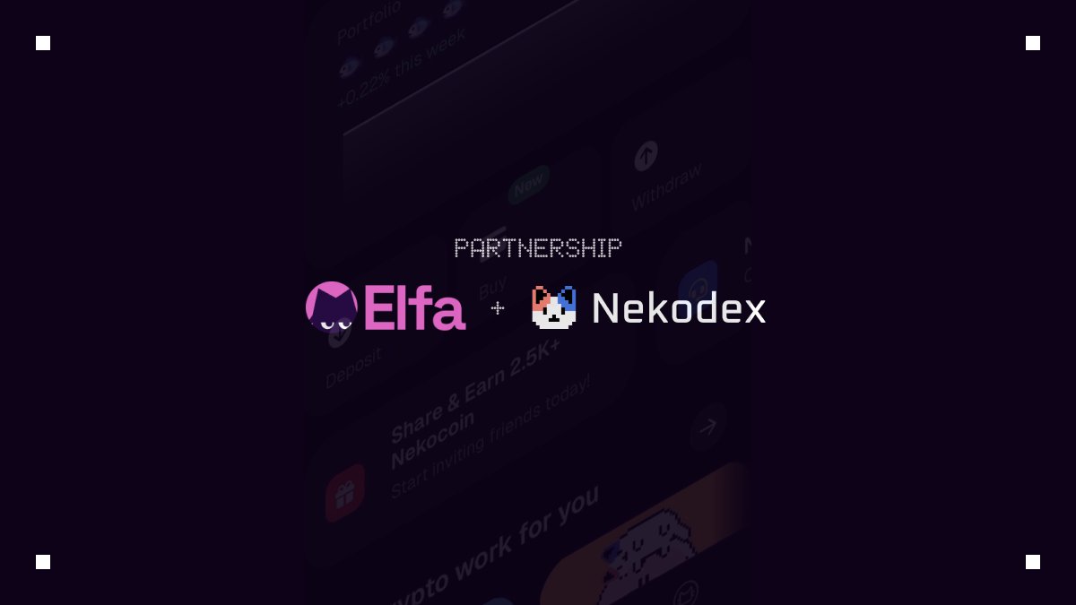 Elfa AI (@elfa_ai) on Twitter photo Elfa AI is proud to announce our partnership with <a href="/Nekodex_app/">Nekodex (=ↀωↀ=) 🐾</a>!
Nekodex leverages Elfa's APIs to bring you the latest crypto news, all in real-time.
Never be late to a trade again.
Details below 🧵 Elfa AI is proud to announce our partnership with <a href="/Nekodex_app/">Nekodex (=ↀωↀ=) 🐾</a>!
Nekodex leverages Elfa's APIs to bring you the latest crypto news, all in real-time.
Never be late to a trade again.
Details below 🧵