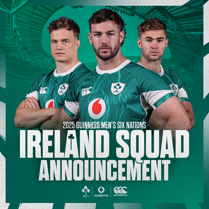 IrishRugby's tweet photo. Our squad for the 2025 Guinness Men's Six Nations! 💪

#TeamOfUs