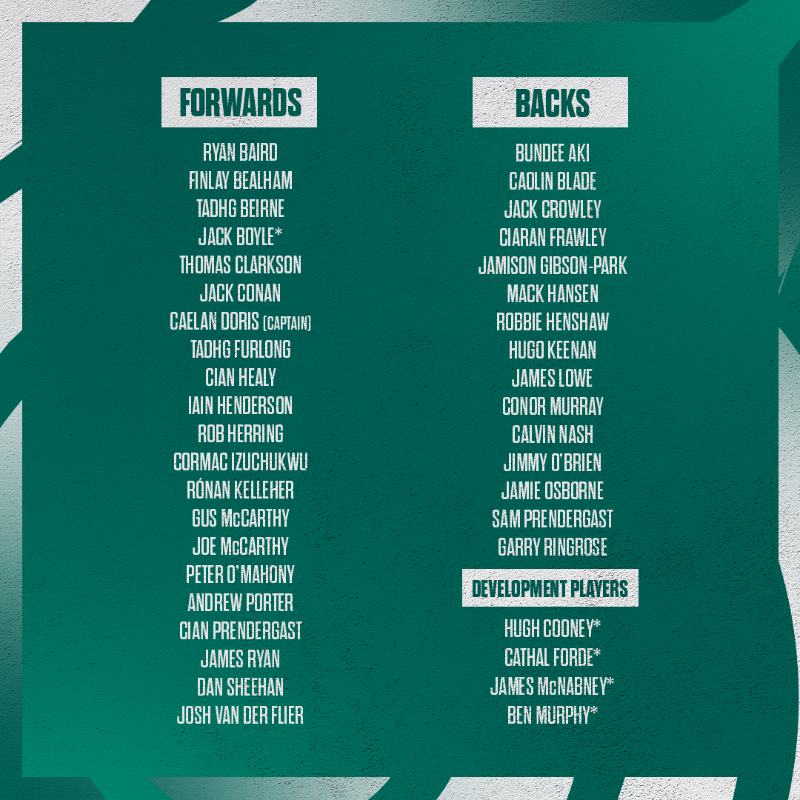 IrishRugby's tweet photo. Our squad for the 2025 Guinness Men's Six Nations! 💪

#TeamOfUs