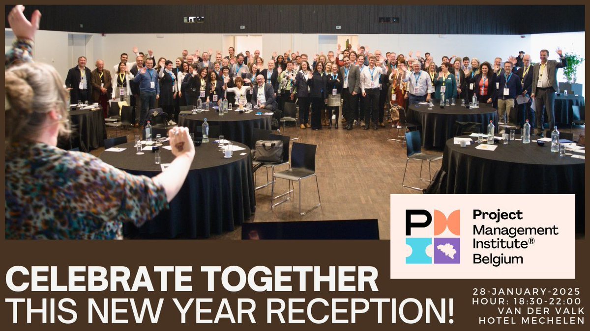 ✨ Celebrate the New Year with PMI Belgium! ✨
#RegisterNow: buff.ly/3WanlBW
Join us for our New Year's Reception on January 28th, 2025.

We're thrilled to kick off 2025 with a dynamic new board of directors, and we can't wait to share our exciting event plans with you.