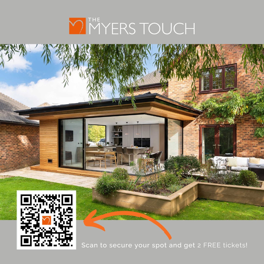 Thinking of a new kitchen for 2025? 🏡 Visit us at the Home Building &amp; Renovation Show in Farnborough! Discover beautiful kitchen-dining spaces.

🎟️ Get Tickets: link.sendlink.co/qr/z2w5NLEFW_UX 
📅 Book Here: themyerstouch.co.uk/book-an-appoin…
