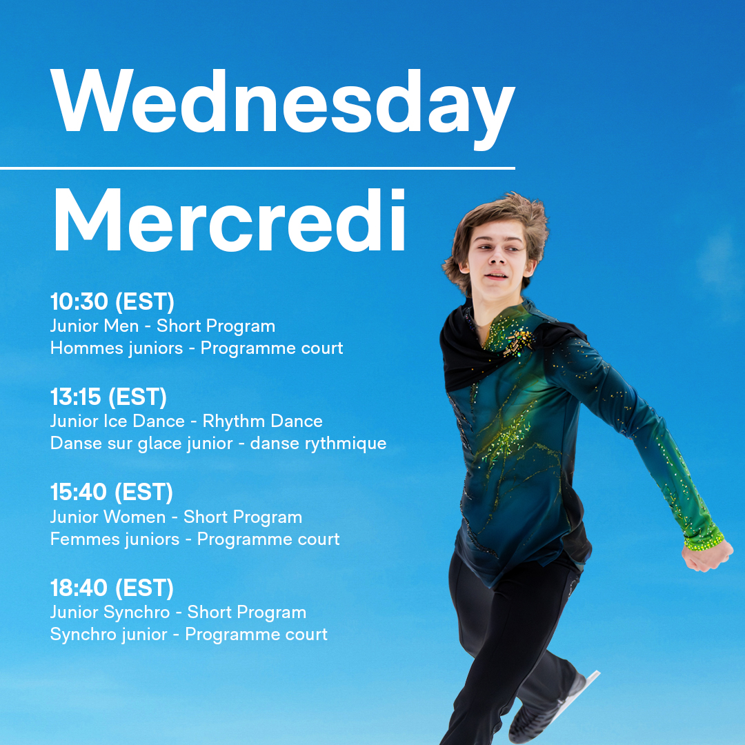 SkateCanada's tweet photo. Here to make your Wednesday better 🙌 #SCNats25
🕒 10:30 a.m. EST
📍 @PlaceBell
📺 https://t.co/mi2O0R9nKK https://t.co/DwePPN8eEd