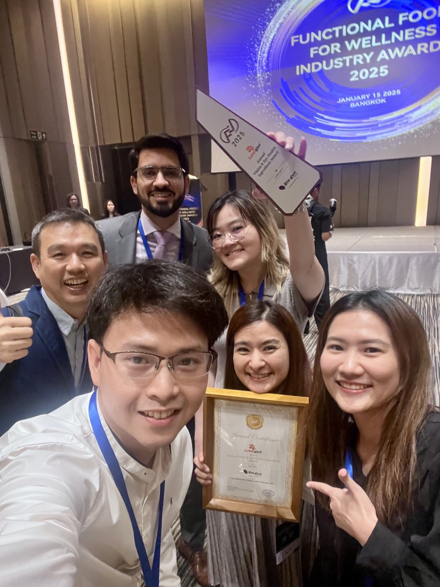 BiogenExtracts's tweet photo. We are beyond excited to share that Lute-gen®, our flagship product, has won the prestigious Annual Vision and Eye Health Ingredient Award at the Functional Foods for Wellness Summit 2025 in Bangkok, Thailand

#BioGenExtracts #ChooseGoodHealth #LuteGen #EyeHealth #FFWS https://t.co/2AVnd0LPdn
