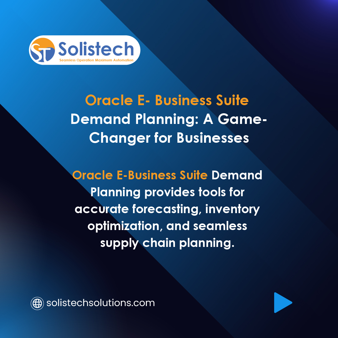 Solistech's tweet photo. Elevate Your Supply Chain with Oracle EBS Demand Planning
#OracleEBS #DemandPlanning #SupplyChainManagement https://t.co/immCHAMXLJ
