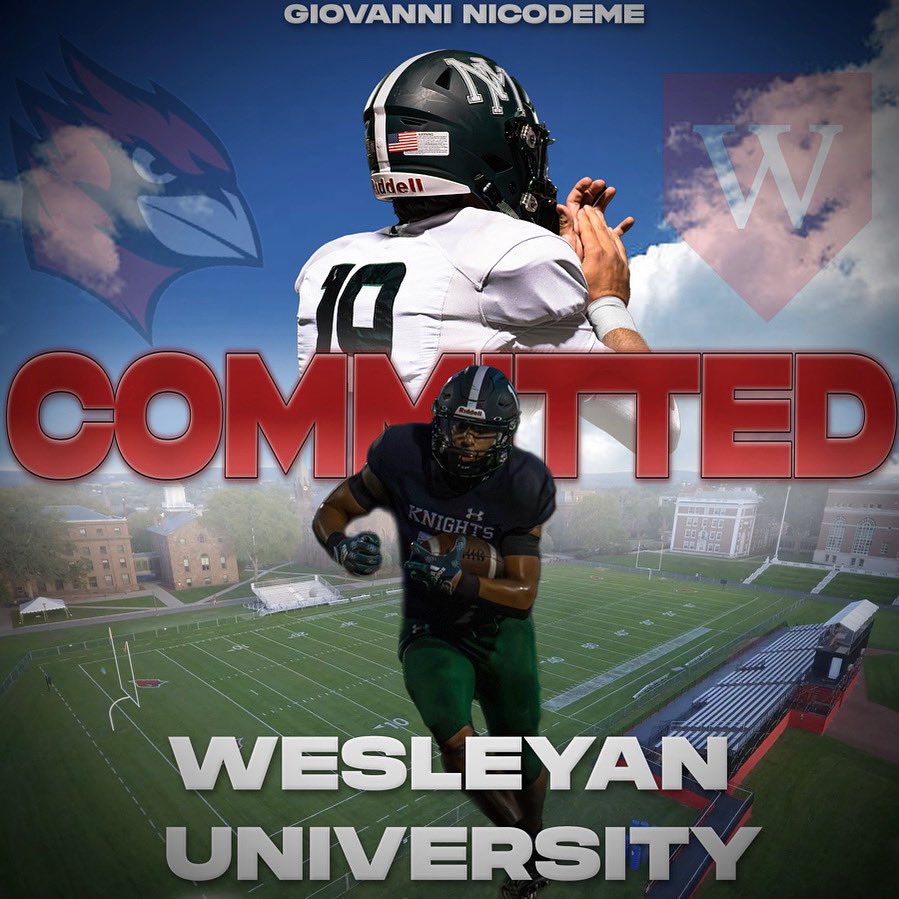 Giovanni Nicodeme (@gnicodeme19) on Twitter photo Beyond Blessed to Commit and extend my athletic and academic journey to <a href="/wesleyan_u/">Wesleyan University</a> (Wesleyan University). Thank you <a href="/CoachDiCenzo/">Dan DiCenzo</a> and rest of the staff for the incredible opportunity to play for <a href="/Wes_Football/">Wesleyan University Football</a> - Thank you <a href="/NMfootball/">New Milford Football</a> <a href="/NMHS_Athletics/">NMAD</a> - All Glory to God Beyond Blessed to Commit and extend my athletic and academic journey to <a href="/wesleyan_u/">Wesleyan University</a> (Wesleyan University). Thank you <a href="/CoachDiCenzo/">Dan DiCenzo</a> and rest of the staff for the incredible opportunity to play for <a href="/Wes_Football/">Wesleyan University Football</a> - Thank you <a href="/NMfootball/">New Milford Football</a> <a href="/NMHS_Athletics/">NMAD</a> - All Glory to God