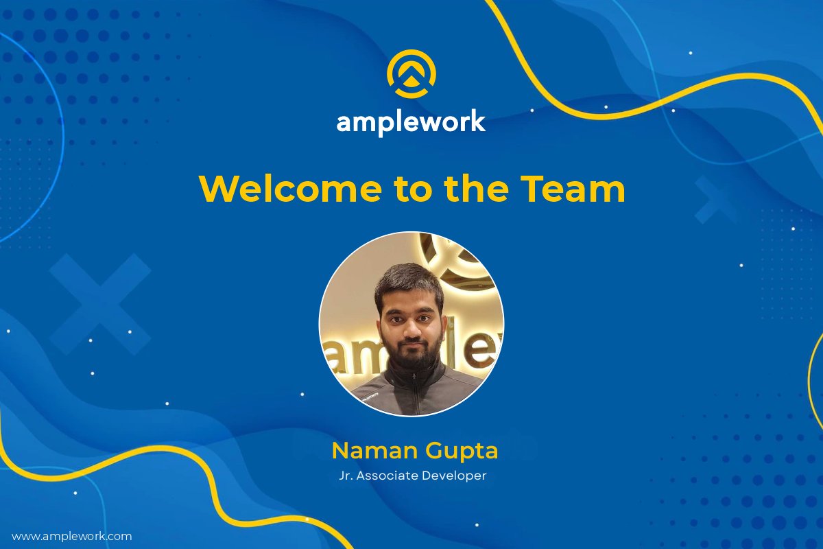 AmpleworkPvtLtd's tweet image. @ampleworksoftware Welcome to the team Naman Gupta, you're a great addition to the team and we know you'll accomplish amazing things at Amplework Software Pvt. Ltd.
Congratulations on the new position and many good wishes to you.
#JuniorDeveloper #AssociateDeveloper #DevJourney