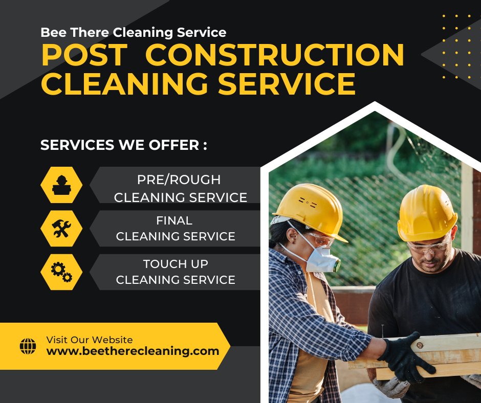 BeeThereClean's tweet photo. We specialize in post-construction cleaning services. Request a walkthrough at: https://t.co/5onG7JV6WQ or call: (844)423-3843
#constructioncleaning #projectmanagers #nj #cleaningservices #developers #purchasingagents #realestate #realestateagents #monmouth #oceancounty https://t.co/qlFj9A4MNB
