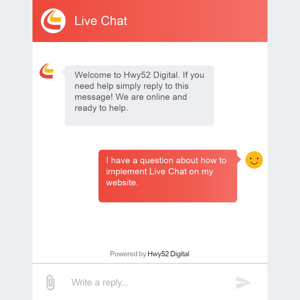 Hwy52Digital's tweet photo. Live chat is a great way of engaging with potential customers when they visit your website. Contact us to discuss implementing Live Chat on your business website today at https://t.co/il1QFwEnt2 https://t.co/qYHB74wscS