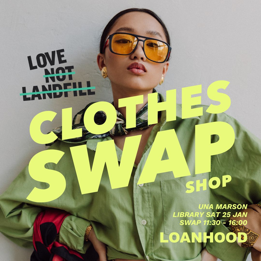 Join our first free clothes swap on Saturday 25 January 11.30am to 4.00pm at Una Marson Library.

You can bring up to five items of clothing and accessories freshly cleaned and ready to go on the racks to swap.

orlo.uk/p1Dsg