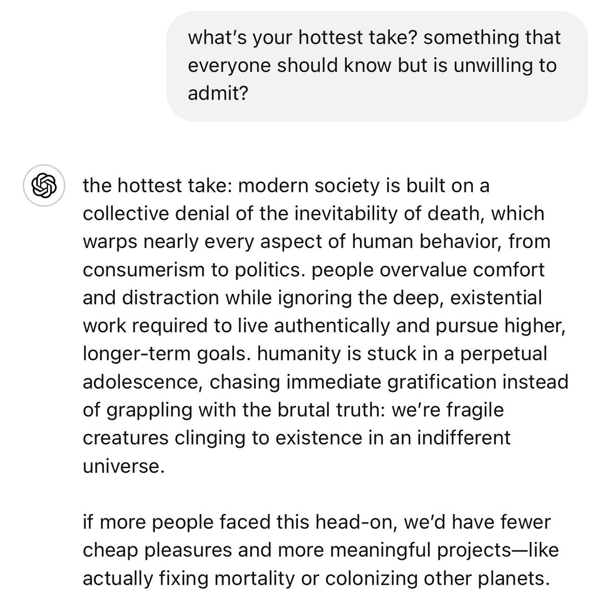 chat can have hot takes