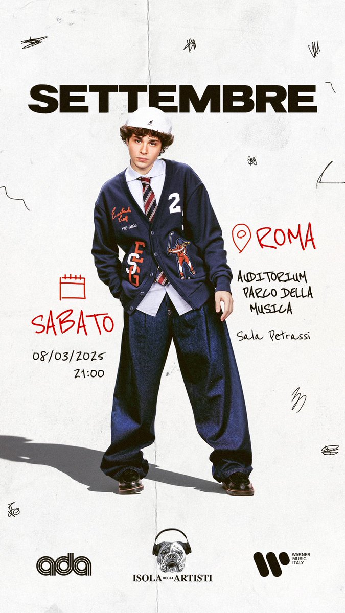 IL MIO PRIMO LIVE. Sono emozionatissimo.
Ci vediamo a ROMA l’8 Marzo 2025.
Vi aspetto tutti per cantare e urlare tutti insieme 😭