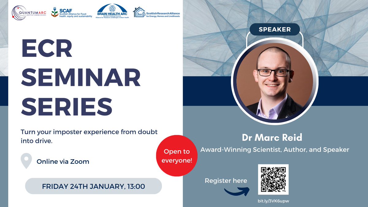 Quantum ARC (@arc_quantumtech) on Twitter photo 📢 Join the Alliances next week to hear from the author of You Are (Not) a Fraud: A Scientist's Guide to the Imposter Phenomenon, <a href="/reid_indeed/">Dr Marc Reid</a> 💡
📅Friday 24th January, 1pm
Open to all sectors, disciplines and career stages 👋
Sign up for free here 👉 bit.ly/3VK6upw 📢 Join the Alliances next week to hear from the author of You Are (Not) a Fraud: A Scientist's Guide to the Imposter Phenomenon, <a href="/reid_indeed/">Dr Marc Reid</a> 💡
📅Friday 24th January, 1pm
Open to all sectors, disciplines and career stages 👋
Sign up for free here 👉 bit.ly/3VK6upw