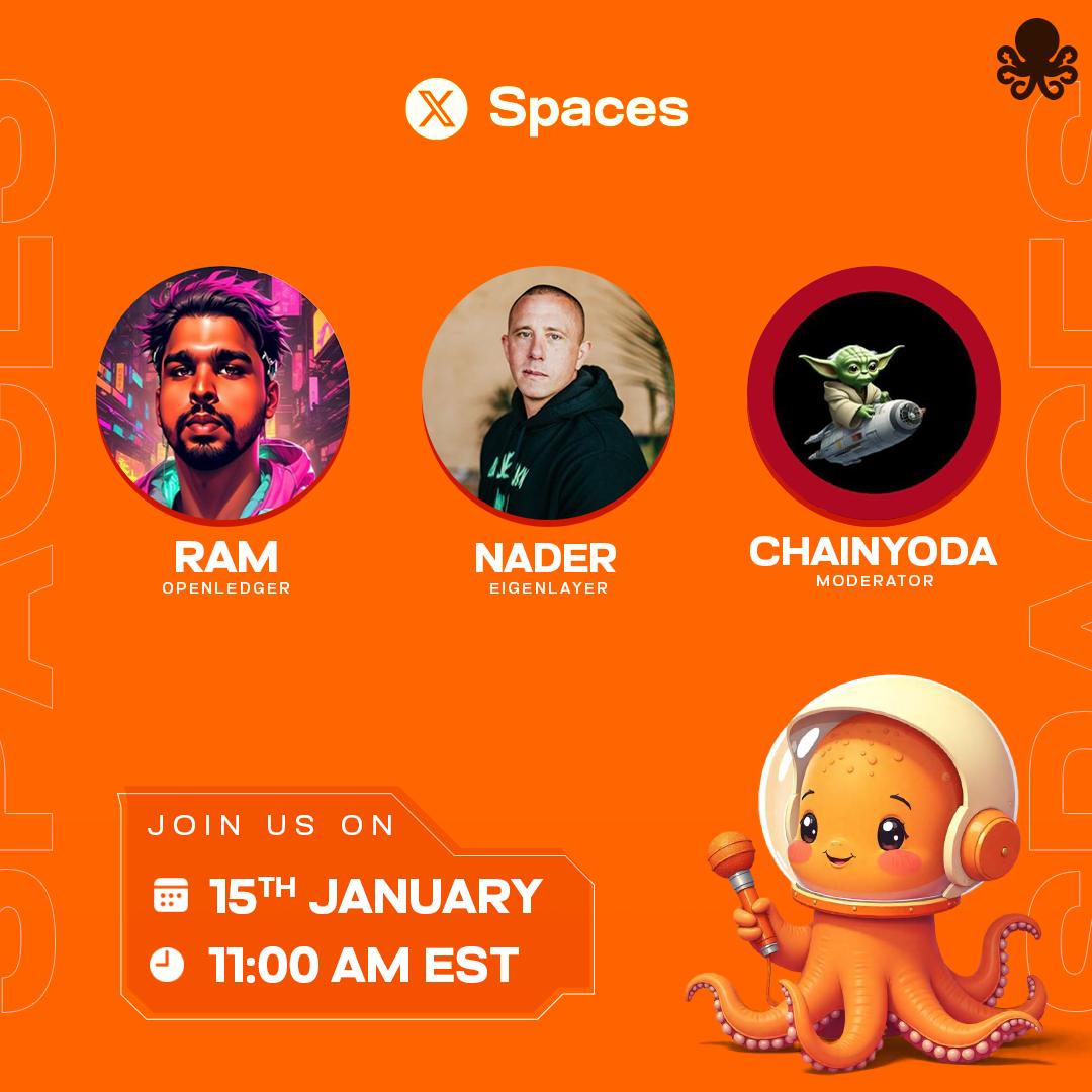 OpenledgerHQ's tweet photo. Will specialized, verifiable AI agents be the next big thing in AI?

Join Master @chainyoda as he moderates an intergalactic discussion featuring @dabit3  from @eigencloud and @Ramkumartweet  from @OpenLedgerHQ to find out. The X Space starts at 11 AM EST—don’t miss it! #CryptoXAI #DeAI"

Link: https://t.co/VkOSjX8DTO