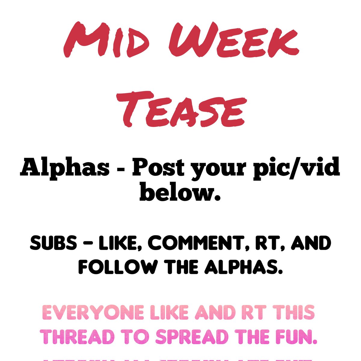 Alphas- keep the week going hot with a little tease. Like and RT the thread.

Subs and lurkers- like, comment. RT and serve!

Findom Dom sub wallet humanatm atm poppers sph