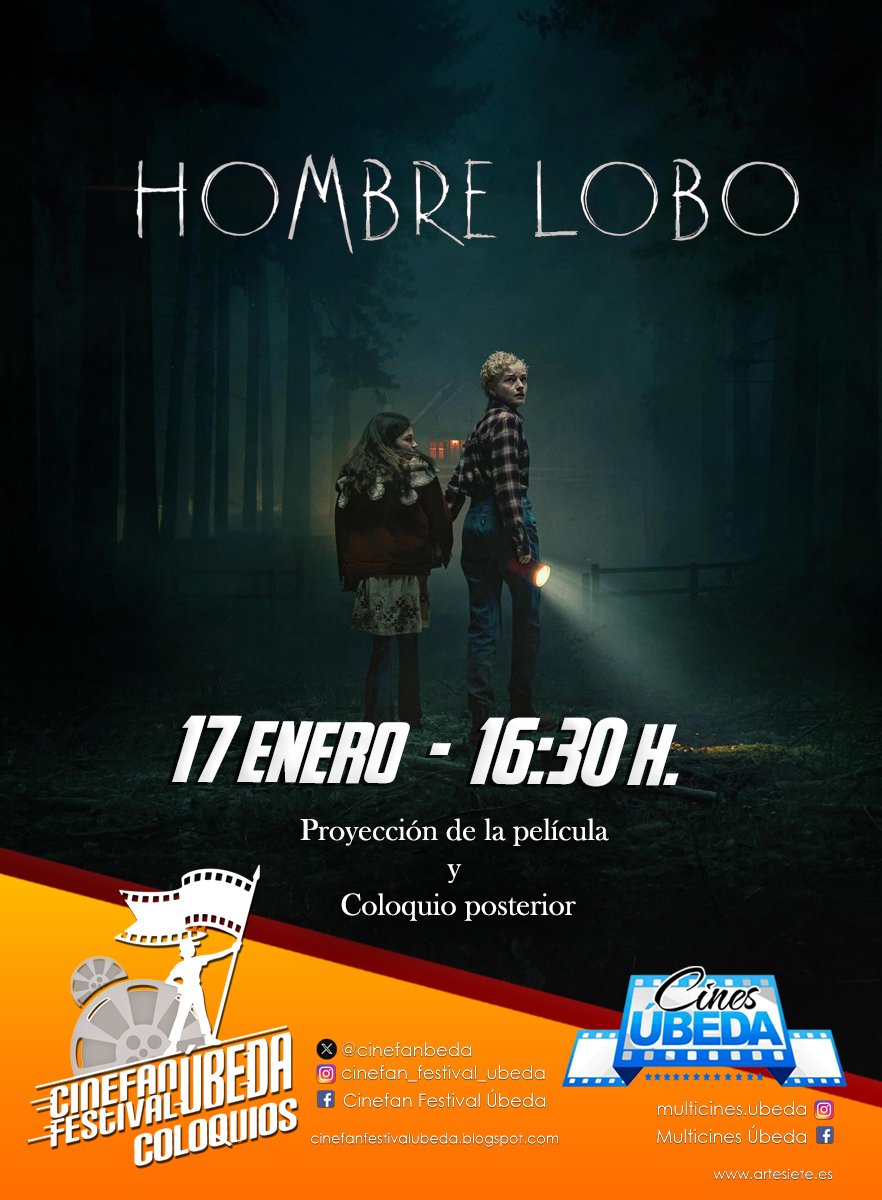 🎬La película “Hombre Lobo” será la encargada de abrir los coloquios de Cinefan Festival 2025🍿🐺

🎟️Será el próximo día 17 de enero a las 16:30.

➕Información pinchando en el enlace.

#cinefanfestival #coloquioscinefan #cinefan #cine 

cinefanfestivalubeda.blogspot.com/2025/01/la-pel…