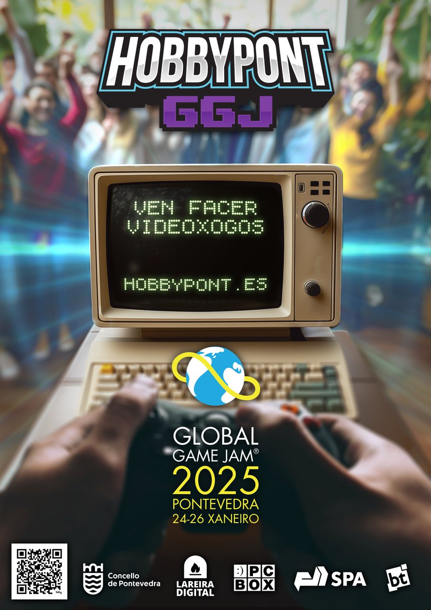 La semana que viene es la #GlobalGameJam2025 ! Acordaros! del 24 al 26 en la Casa Azul de Pontevedra! (nos han cambiado la localizacion! Si os interesa la creacion de videojuegos apuntaros en globalgamejam.org/jam-sites/2025…