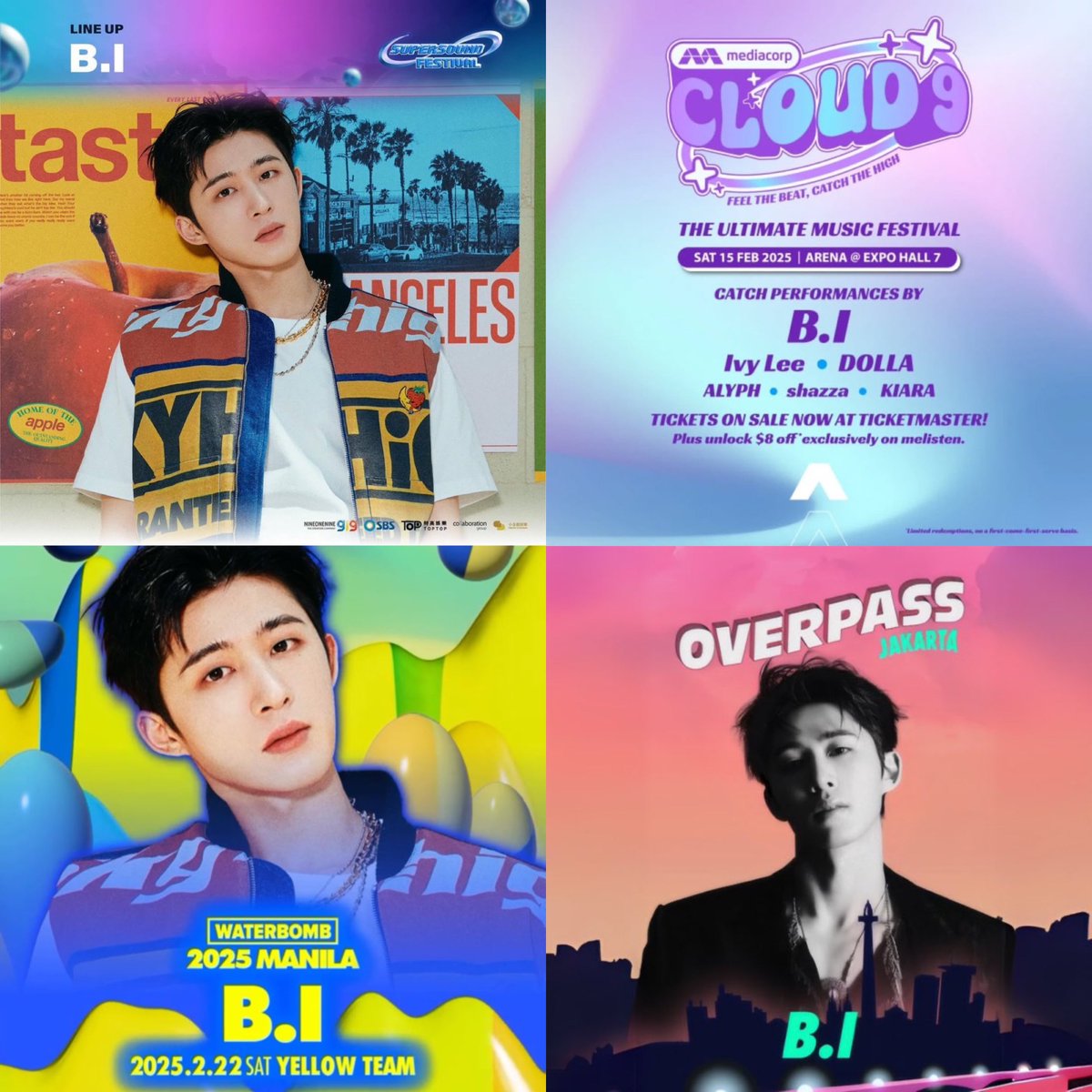 #131SCHEDULE [UPDATED]
linktr.ee/khbglobal

18/1 SUPERSOUND FESTIVAL 🇲🇴
15/2 CLOUD 9 🇸🇬
22/2 WATERBOMB MANILA 🇵🇭
23/2 OVERPASS in Jakarta 🇮🇩

#OVERPASSINJAKARTA2025 #OVERPASS2025 #CLOUD9 #WATERBOMBMANILA #SUPERSOUNDFESTIVAL2024 #SuperSoundMACAU #비아이 #HANBIN #ビーアイ