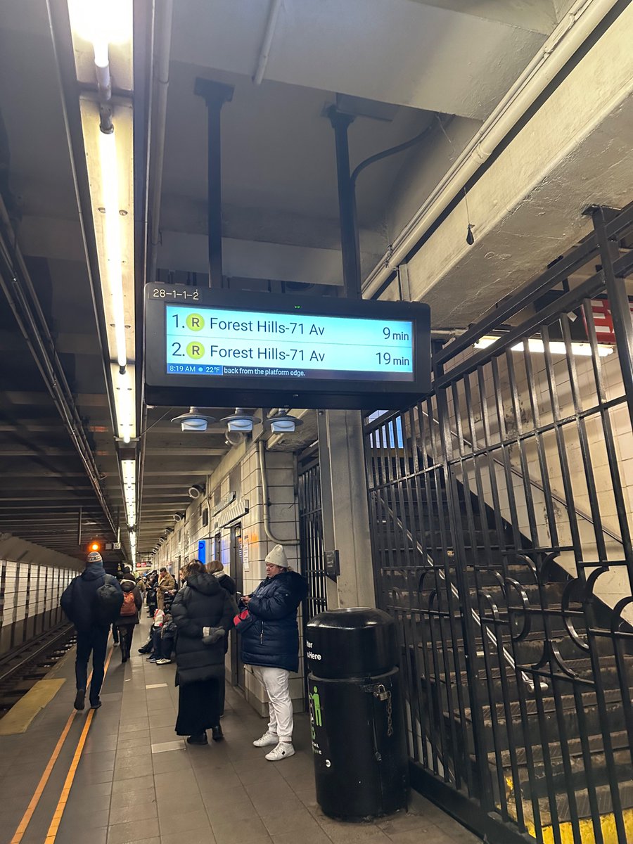 jschandra's tweet image. R train wait times even in morning rush hour seem significantly worse since the new year - routinely a 9 minute wait. Why?? @MTA @Sen_Gounardes #6minuteservice