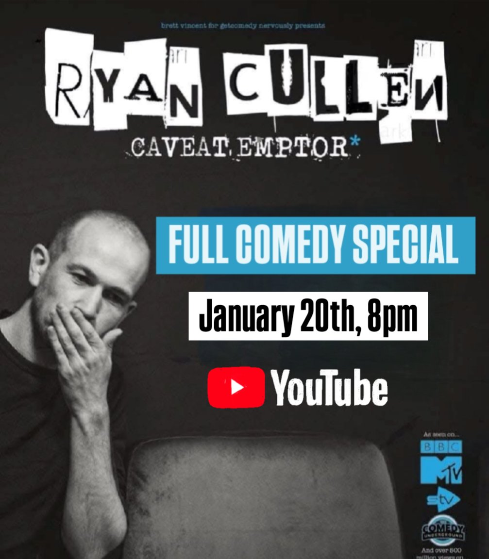 🚨Two big announcements in a week folks

New show is on tour (on sale now) but I'm also pleased to announce that my 2022 Edinburgh Fringe Show will also now be available on YouTube next Monday! 

Get it up you