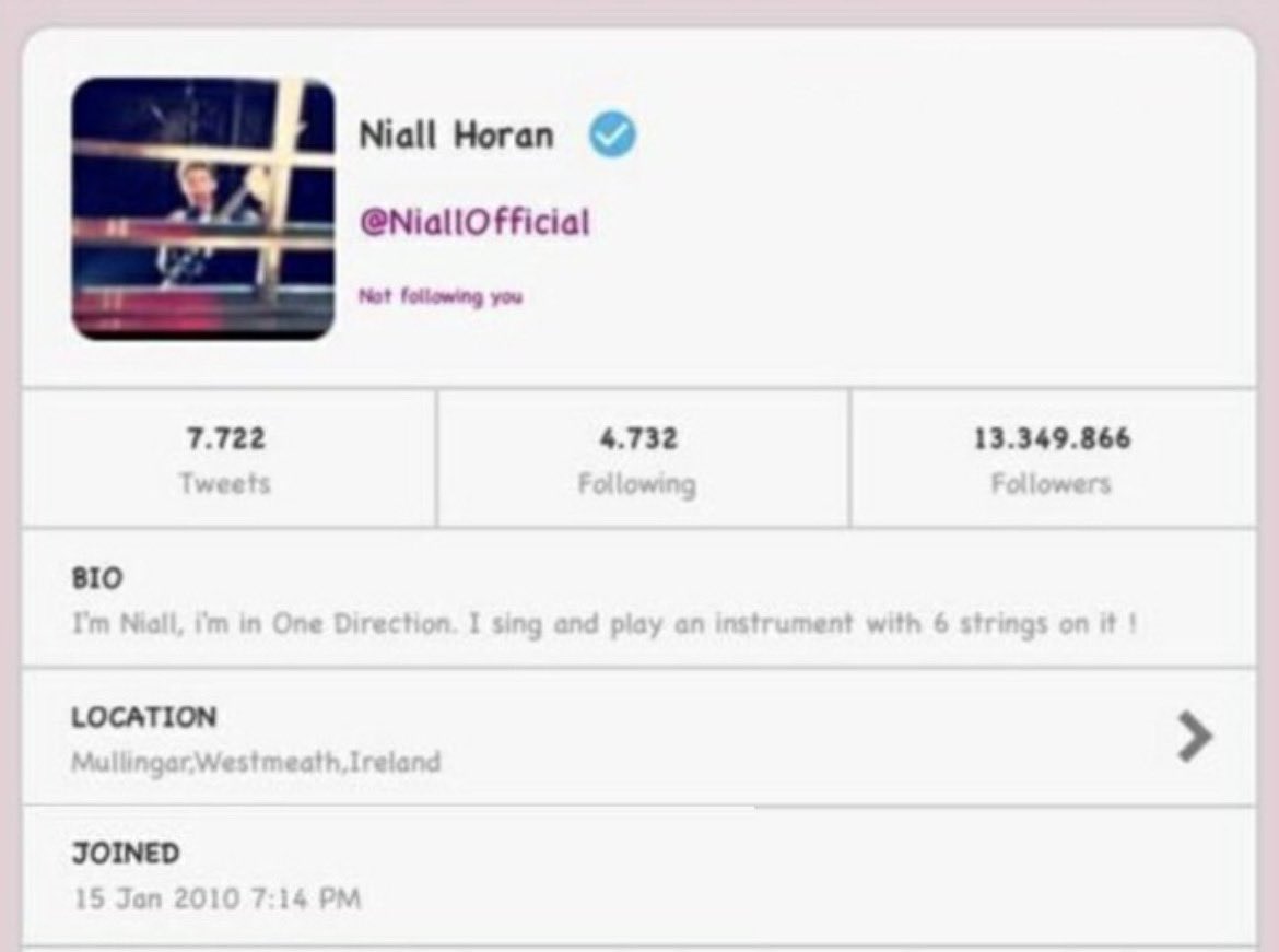 niallontours's tweet photo. 15 years ago, Niall Horan created his Twitter account 🐦 https://t.co/Ihrzm9CqCU