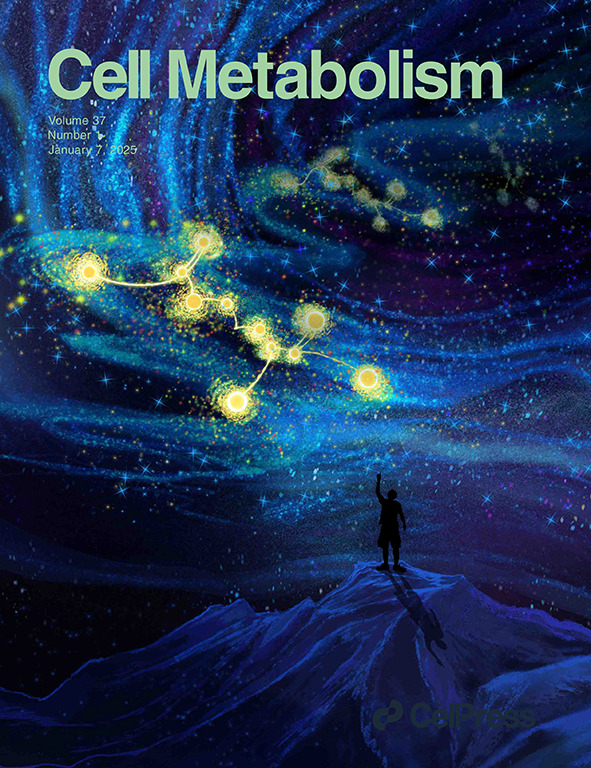 Cell_Metabolism's tweet photo. STARting the year off BRIGHT!🤩In our January Issue, Li et al. develop a high-performance biosensor for arginine, named STAR, which lights up arginine's functional diversity in physiology and pathology. The cover image is an original artwork depicting a night sky, resembling the unexplored mystery of arginine metabolism. The bright stars, arranged in the pattern of the arginine molecular formula, light up the night sky, which stands for the excellent ability of the STAR sensor in illuminating arginine metabolism. Artwork by Qing Zhang and Yaqiong Chen.