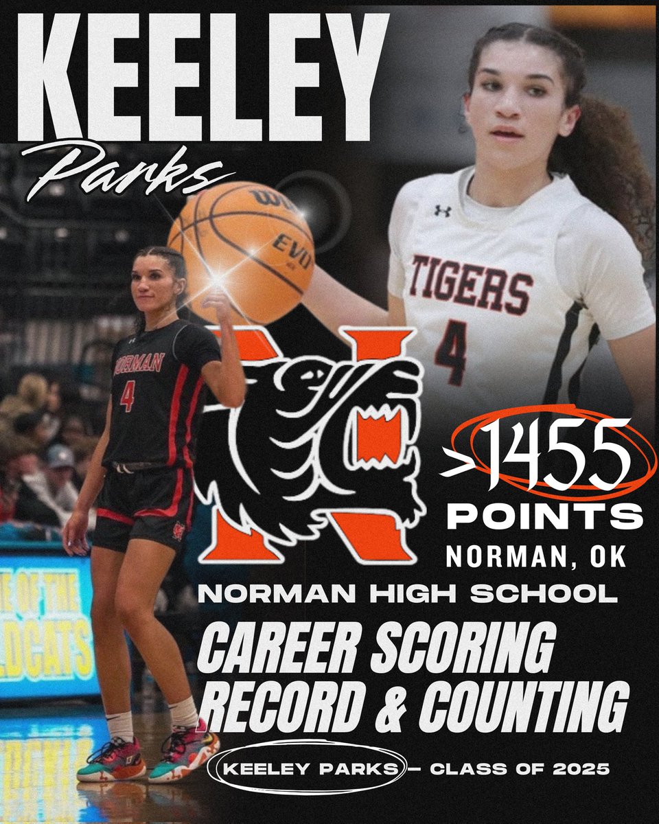 👏👏 CONGRATULATIONS to <a href="/KeeleyParks04/">Keeley Parks</a> for breaking the <a href="/NHSWBB/">Norman High Girls Basketball</a> All Time Career Scoring Record!! 🧡🖤🐯