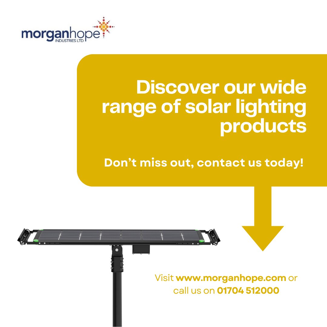 MorganHopeInd's tweet image. Designed with efficiency and sustainability in mind, our solar products offer a reliable and eco-friendly way to brighten your spaces 🌞💡

Explore the benefits today—visit morganhope.com or call us at 01704 512000!

#SolarLighting #Sustainability #MorganHope