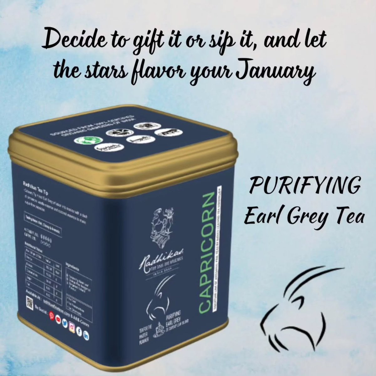 RadhikasTeas's tweet image. Hello to our Capricorn Tea your Zodiac tea gift it or sip it in style 

radhikasfineteas.com/products/purif…

#capricorn #teaislife #personality #chai

#kadak #january #birthday #ZodiacTea #starsign #RadhikasFineTeas