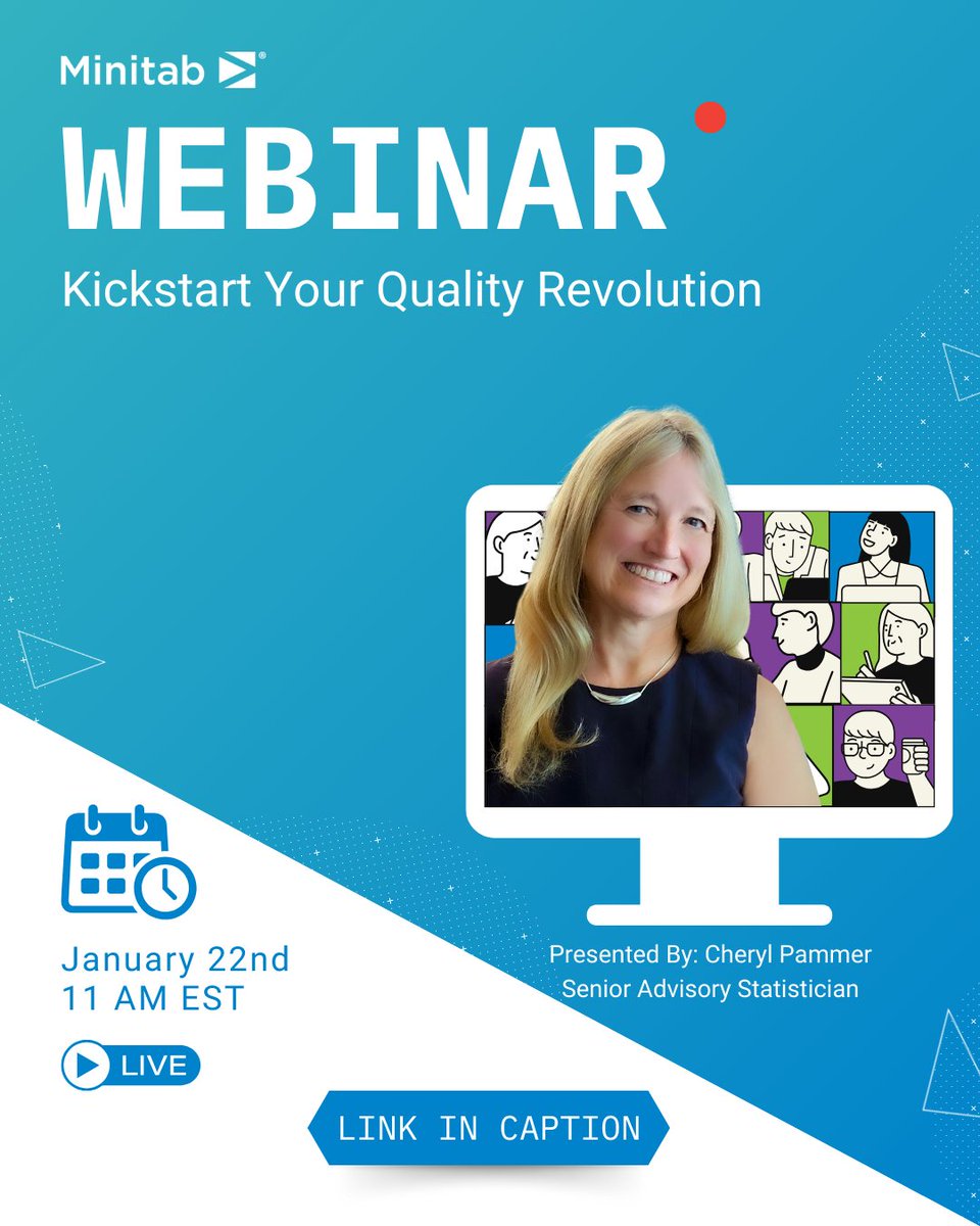 Ready to lead the charge in transforming #quality at your organization? 🫵

Join our #webinar to discover how Minitab can empower you to drive breakthroughs.

Register now: hubs.ly/Q031ZcXM0