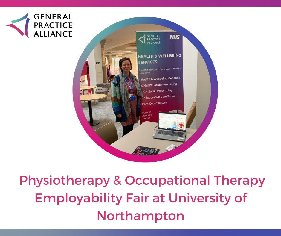 NorthamptonGPA (@gpanorthampton) on Twitter photo A huge thank you to our Personalised Care Lead, Helen Macmillan, for representing #GPA at the Physiotherapy and Occupational Therapy #EmployabilityFair at the <a href="/UniNorthants/">UniofNorthampton</a> this week! 🌟
#WellbeingServices #PersonalisedCare #Careers #HealthcareCareers #UON A huge thank you to our Personalised Care Lead, Helen Macmillan, for representing #GPA at the Physiotherapy and Occupational Therapy #EmployabilityFair at the <a href="/UniNorthants/">UniofNorthampton</a> this week! 🌟
#WellbeingServices #PersonalisedCare #Careers #HealthcareCareers #UON
