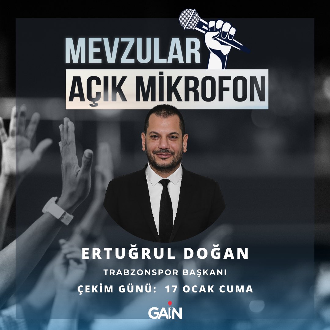 BabalaTv's tweet photo. Mevzular Açık Mikrofon Trabzonspor Kulübü Başkanı Ertuğrul Doğan’in katılımıyla gerçekleşecektir.

Mevzular Açık Mikrofon’da soru sormak isterseniz bu postun altına #sorumvar yazın ve ekip arkadaşlarımız size ulaşsın.

-Çekim Yeri: İstanbul

-Programın Çekim Tarihi 17 OCAK CUMA Günüdür.

-Programda İstediğiniz Soruyu Sorabilirsiniz.

-Listede İsmi Bulunmayan Salona Kesinlikle Alınmayacaktır.

-Profillerinizin Açık Olması Gerekmektedir.

-Konum ve Saat Bilgisi Davetiye Üzerinden Paylaşılacaktır.