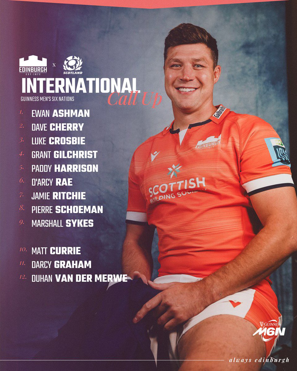 Edinburgh Rugby (@edinburghrugby) on Twitter photo Congratulations to all 1β£2β£ Edinburgh players selected in the Scotland squad for the upcoming men's <a href="/SixNationsRugby/">Guinness Men's Six Nations</a> π΄σ §σ ’σ ³σ £σ ΄σ Ώ
Read more β‘οΈ bit.ly/ER25gSN Congratulations to all 1β£2β£ Edinburgh players selected in the Scotland squad for the upcoming men's <a href="/SixNationsRugby/">Guinness Men's Six Nations</a> π΄σ §σ ’σ ³σ £σ ΄σ Ώ
Read more β‘οΈ bit.ly/ER25gSN