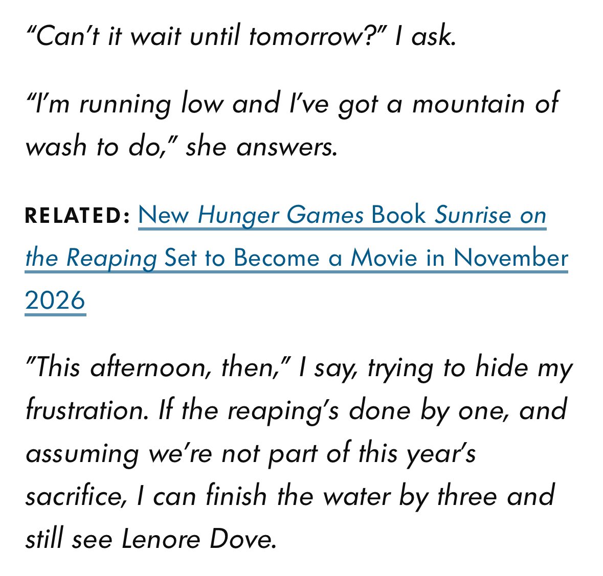 mockingjaays's tweet photo. AN EXCERPT FROM CHAPTER 1 OF SUNRISE ON THE REAPING https://t.co/UW7YTEhQNi