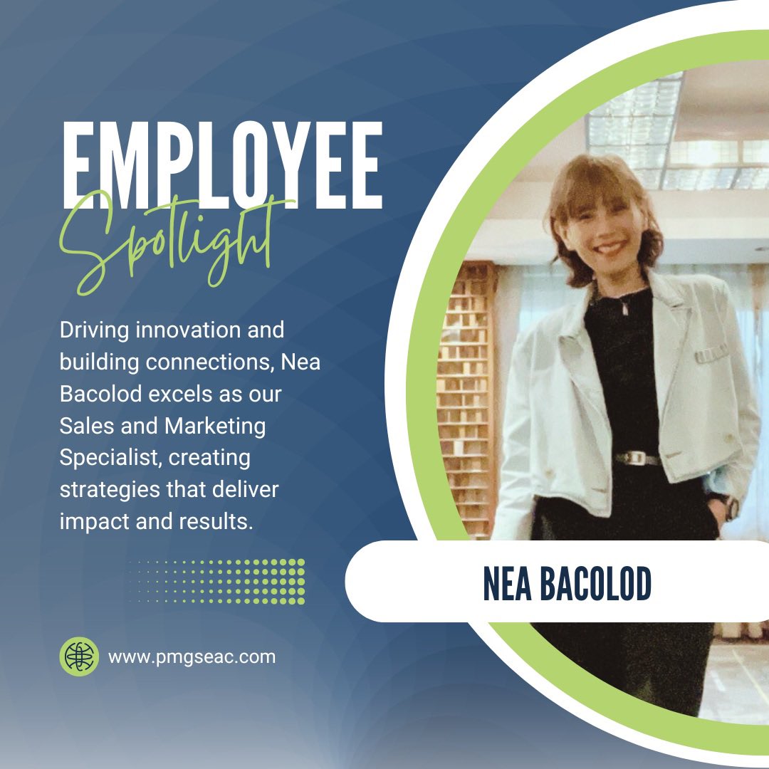 PmgSeac's tweet photo. Meet Nea, one of our amazing team members who embodies our values of collaboration and innovation. At PMGSEAC, we believe in empowering our people to create impactful results for our clients. 
 
📱 +1-703-912-0008
📞 +63472513448
📧 info@pmgseac.com
 
#PMGSEAC
#EmployeeSpotlight https://t.co/4REMtrl8Sn
