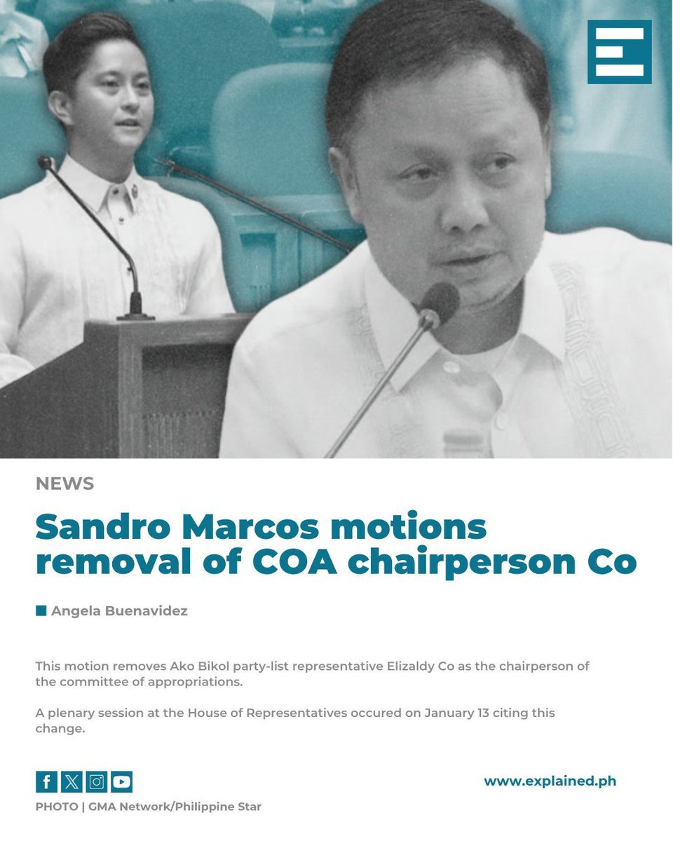 explained_ph's tweet image. Presidential son and Ilocos rep. Ferdinand Alexander “Sandro” Macros moved the motion to declare the position of chairperson of the committee of appropriations vacant in a recent plenary session. 

READ: buff.ly/4hfT8cL