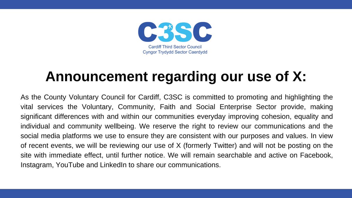 As the County Voluntary Council for Cardiff, C3SC is committed to promoting and highlighting the vital services the Voluntary, Community, Faith and Social Enterprise Sector provide, making significant differences with and within our communities everyday improving cohesion,