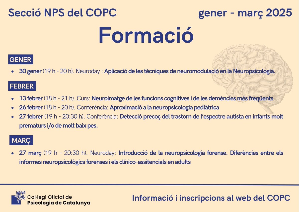 seccionps_copc's tweet photo. Agafeu agendes que arranquem l'any amb noves formacions!!! 😍

Teniu tota la informació ampliada i els formularis d'inscripció al web del @copc_cat https://t.co/j9rRAUahea