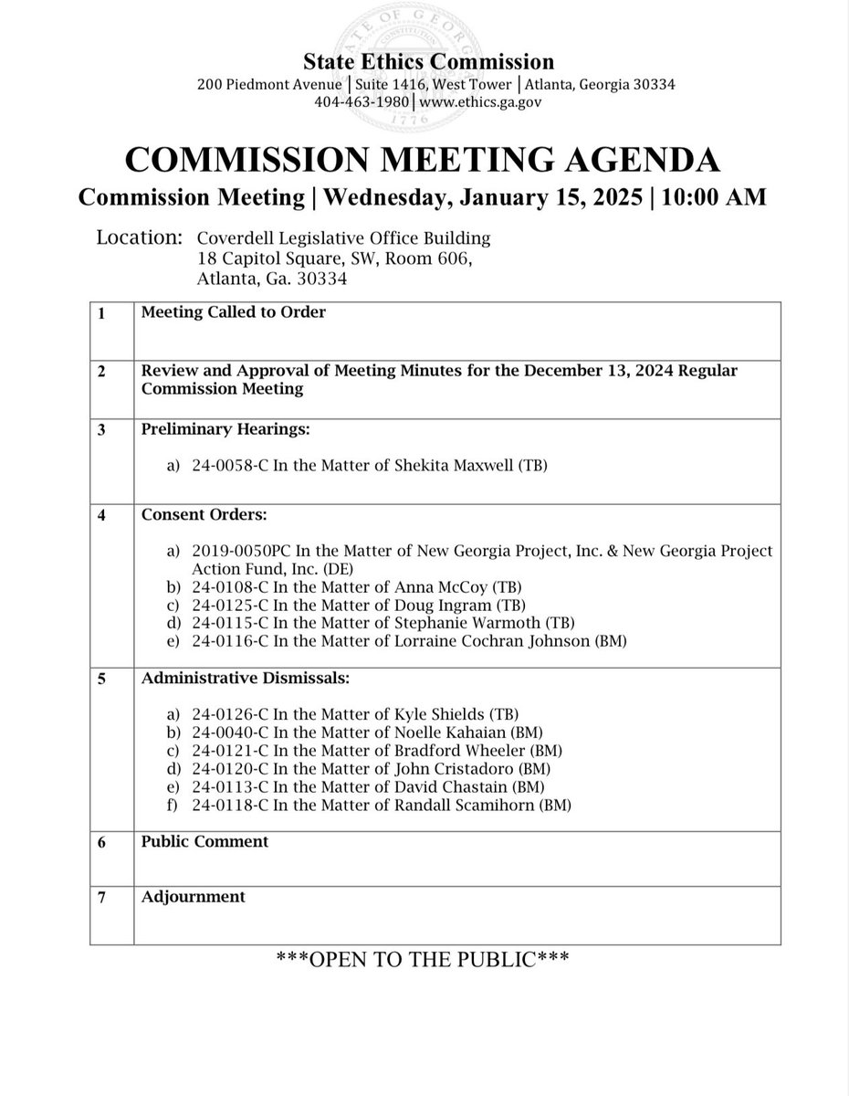Join us L I V E this morning at 10:00 am for our Commission Meeting: ethics.ga.gov/special-commis…