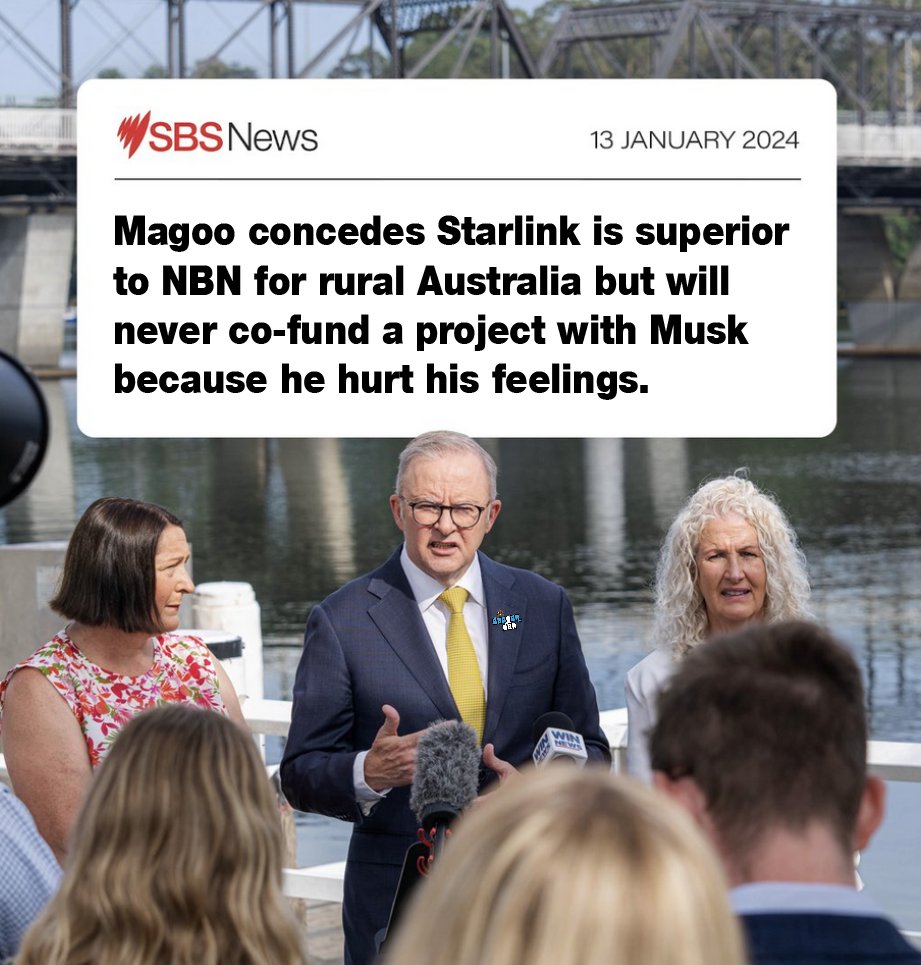 DangerBunker's tweet image. The Ostrich is at it again. Ignoring Starlink just like he ignores &apos;Nooklah&apos;. What a stubborn, stupid dickhead he is.  #Auspl #LaborLosers