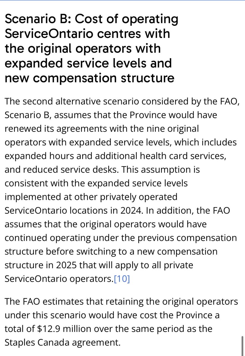 RichardCityNews's tweet photo. #BREAKING - The FAO, Ontario Financial Watchdog, finds the Ford government moving 9 ServiceOntario’s into Staples stores will cost taxpayers $11.7 million, more than if they were left with private operators. While Staples has increased hours, there are 30% fewer service desks. 🧵 https://t.co/ZZFsTDrOYp